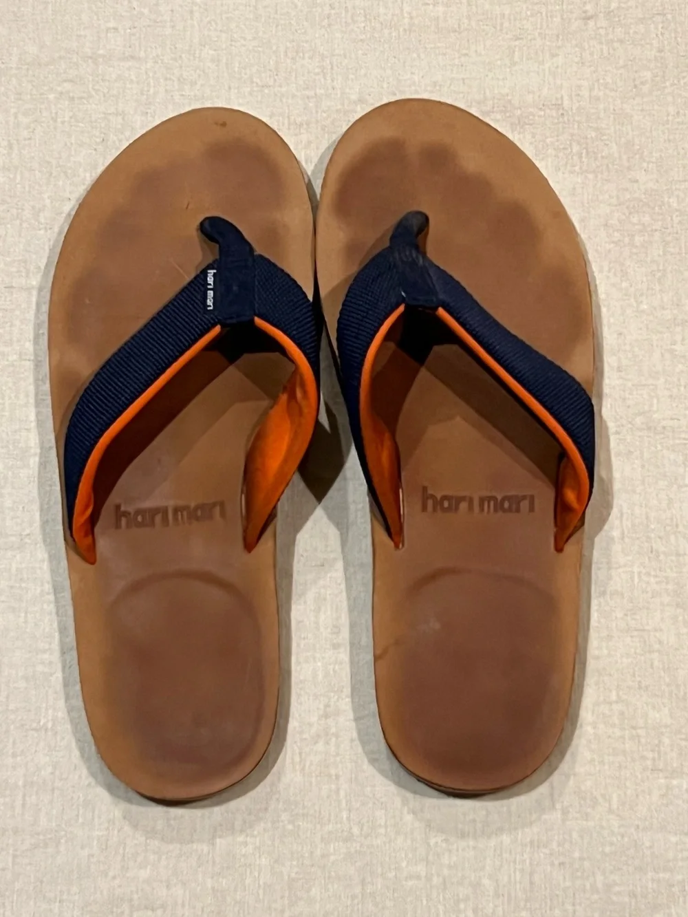 Hari Mari Scouts Nubuck Leather Flip Flops With Nylon Webbing Strap Men’s 13/14